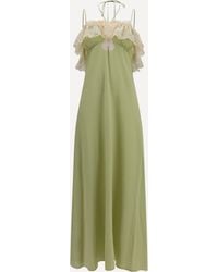 Chloé - Silk Dress With Lace Details - Lyst