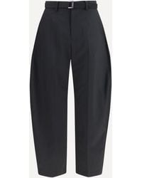 Sacai - Wool Tailored Pants With Belt - Lyst