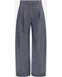 Brunello Cucinelli - Lightweight Denim Pants With Pleats - Lyst
