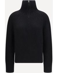 Allude - Ribbed Troyer Sweater With Zip - Lyst
