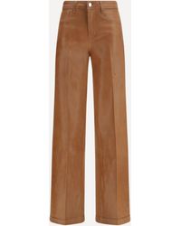 L'Agence - Clayton Coated Wide Leg Jeans - Lyst