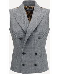 Dolce & Gabbana - Prince Of Wales Double Breasted Vest - Lyst