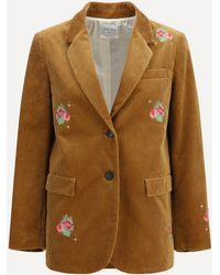 forte_forte - Forte_Forte Bouquet Velvet Single-Breasted Jacket With Embroidery - Lyst