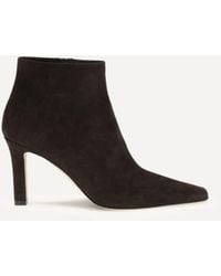 The Row - Squared Toe Nappa Leather Ankle Boots - Lyst
