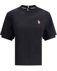 Moncler - T-Shirt Con Patch Logata - Lyst