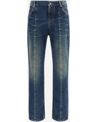 Versace - Distressed Straight-Leg Jeans - Lyst