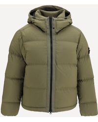 Stone Island - Detachable Hood Down Jacket Military - Lyst