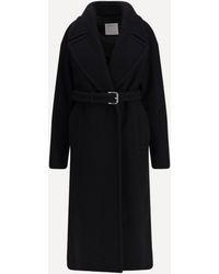 Max Mara - Black Fleece Wool Coat - Lyst