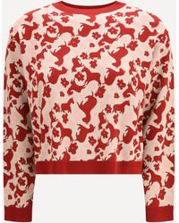 Weekend by Maxmara - Jacquard Viscose Crewneck Sweater - Lyst