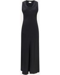 Ami Paris - Sleeveless Long Fluid Satin Dress - Lyst