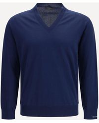 Prada - Cotton V-Neck Sweater - Lyst