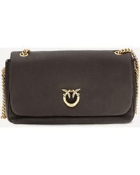 Pinko - Love Birds Click Soft Horizontal Leather Shoulder Bag - Lyst