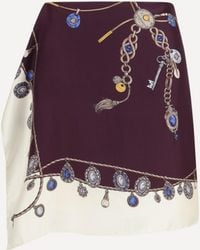 Versace - Bordeaux Silk Mini Skirt - Lyst