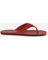 Prada - Thong Sandals Patent Leather - Lyst