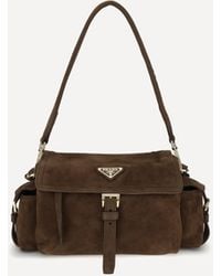 Prada - Explore Medium Suede Shoulder Bag - Lyst