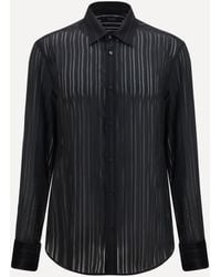Gucci - Striped Silk Gauze Shirt - Lyst