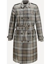 Burberry - Double-Breasted Foxfield Madras Trench - Lyst