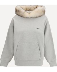 Prada - Hoodie Features A Hood Lined - Lyst