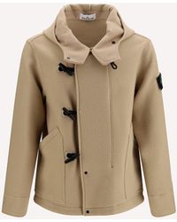 Stone Island - Wool And Cashmere Jacket With Wooden Buttons - Lyst