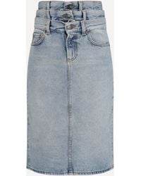 Fiorucci - Midi Denim Skirt With Triple Layer - Lyst