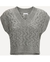 Brunello Cucinelli - Silk Blend Sequined Vest - Lyst