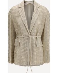 Brunello Cucinelli - Silk Organza Jacket With Dazzling Net Embroidery - Lyst
