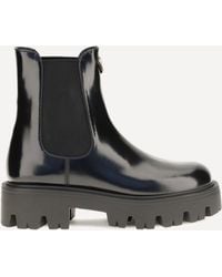 Prada - Brushed Leather Ankle Boots - Lyst