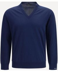 Prada - Cotton V-Neck Sweater - Lyst