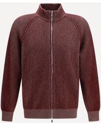 Brunello Cucinelli - Vanisé Cashmere Rib-Knit Zip Cardigan - Lyst