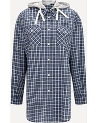 Miu Miu - Checked Hooded Shirt - Lyst