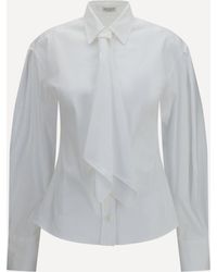 Brunello Cucinelli - Cotton Blend Shirt With Tie - Lyst