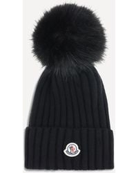 Moncler - Wool Pom Pon Hat - Lyst