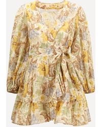 Zimmermann - Daylight Wrap Mini Dress - Lyst