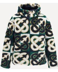CASABLANCA - Monogram Fleece Hooded Jacket - Lyst