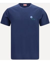 KENZO - Tulip Embroidered Cotton T-Shirt - Lyst