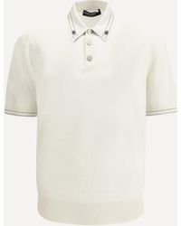 Dolce & Gabbana - Silk Polo With Collar And Short Sleeves - Lyst