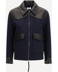 P.A.R.O.S.H. - P. A.R. O.S. H. Leather Trimmed Jacket - Lyst