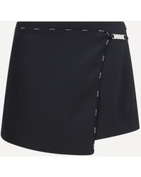 Gcds - Satin Mini Skirt-Shorts With Logo Trim - Lyst