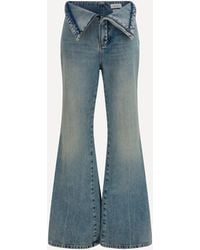 McQueen - High-Waisted Flared Cotton Denim Jeans - Lyst