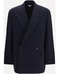 Loewe - Wool Blend Double-Breasted Jacket - Lyst