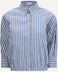 Brunello Cucinelli - Shadow Stripe Poplin Shirt - Lyst