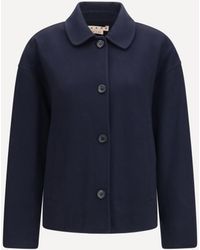 Marni - Wool Jacket With Logo Embroidery - Lyst