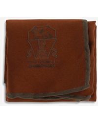 Brunello Cucinelli - Printed Logo Silk Pocket Square - Lyst