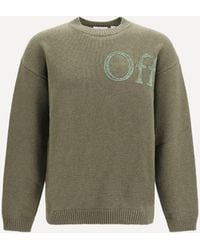 Off-White c/o Virgil Abloh - Bookish Shared Logo Knit Crewneck - Lyst