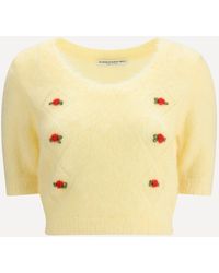 Alessandra Rich - Short Sleeve Mohair Sweater - Lyst