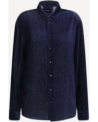 Giorgio Armani - Silk Blend Devoré Velvet Twill Shirt - Lyst