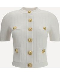 Balmain - Cardigan Whit Botton - Lyst