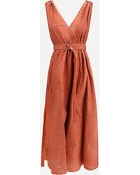 Brunello Cucinelli - Midi Dress With Floral Motif - Lyst