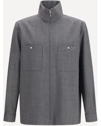 Valentino - Mouliné Wool Shirt Jacket - Lyst