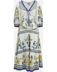 FARM Rio - Emily Floral Print Midi Dress With Drawstring - Lyst